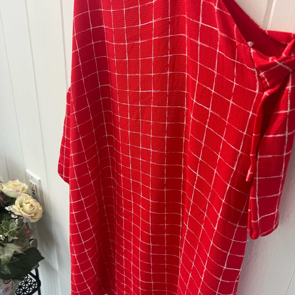 Lulu's Style Points Red Grid Print Swing Dress - image 7